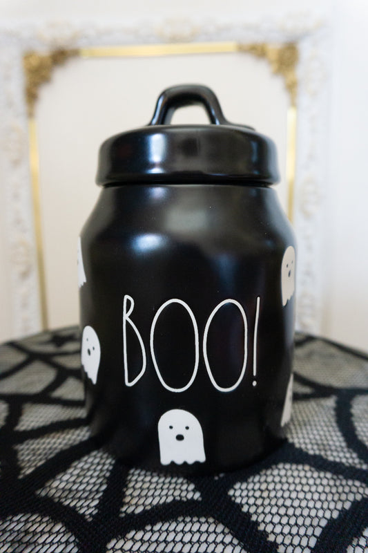 Rae Dunn BOO Canister Jar with Lid