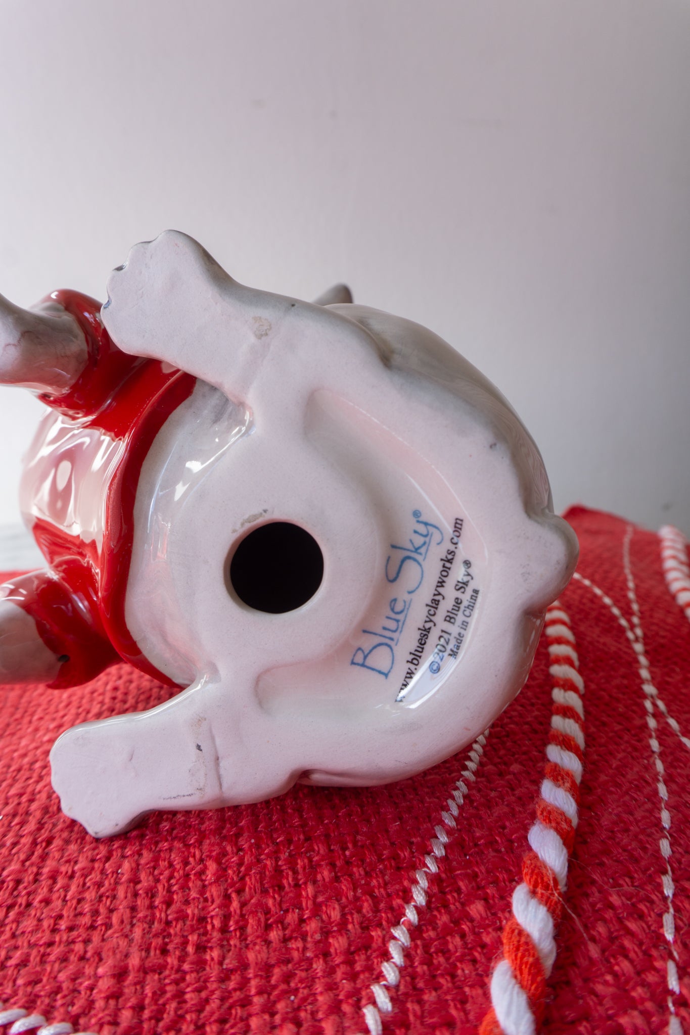 Valentine's Day French Bull Dog Ceramic Figurine