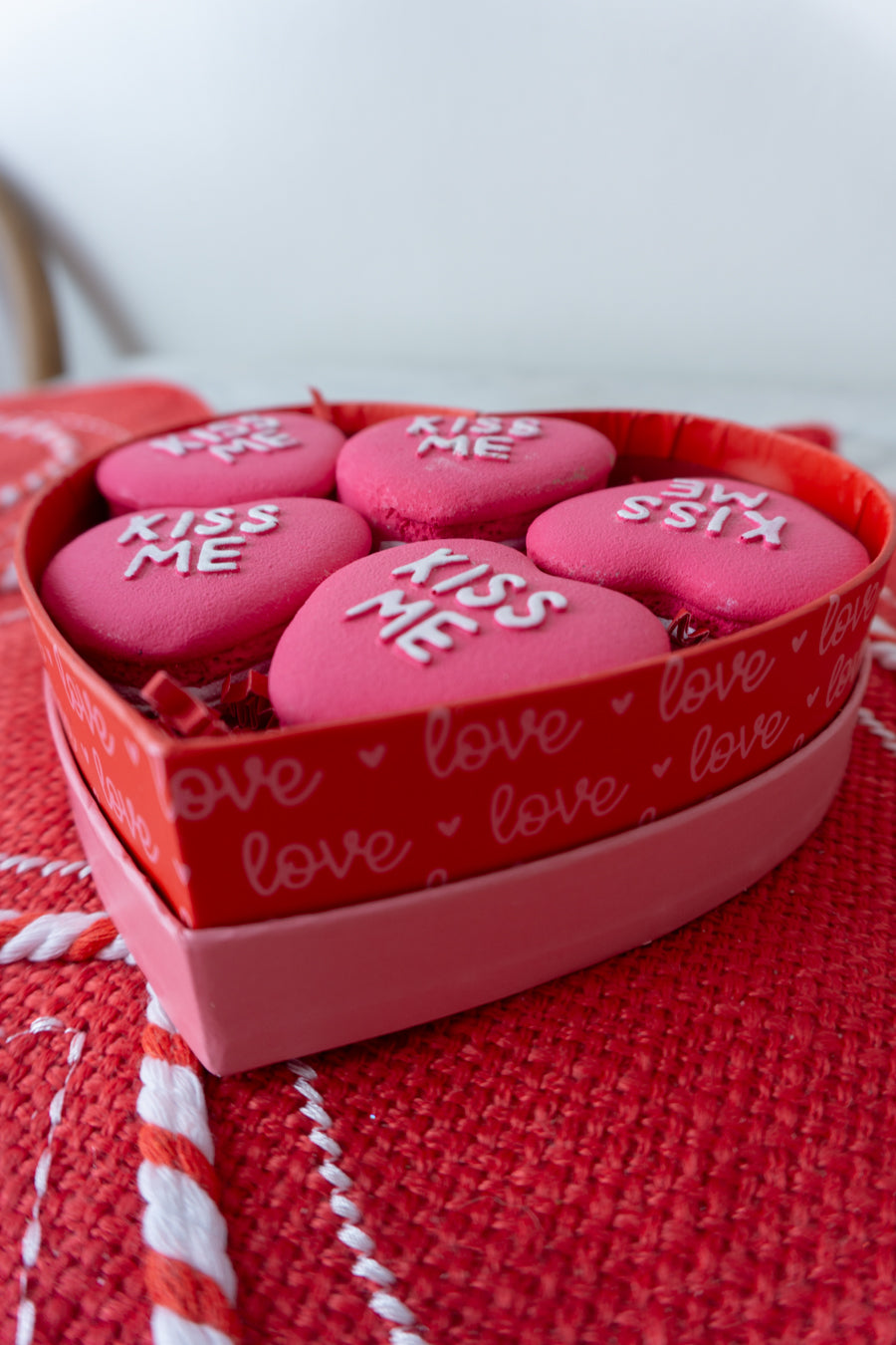 Valentines Day Heart Macaron Box Decor