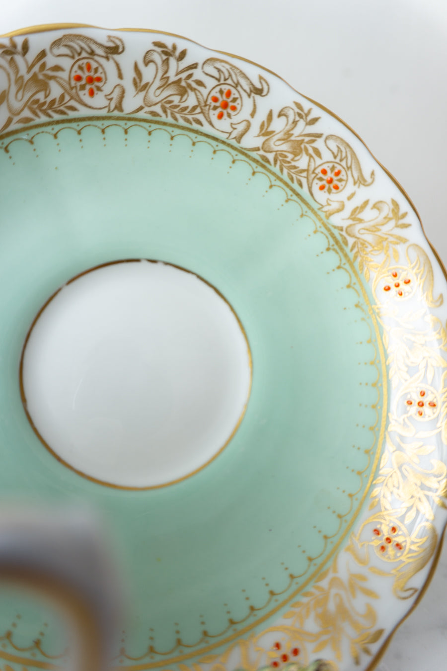 Mint Green Tuscan Fine Bone China Teacup and Saucer