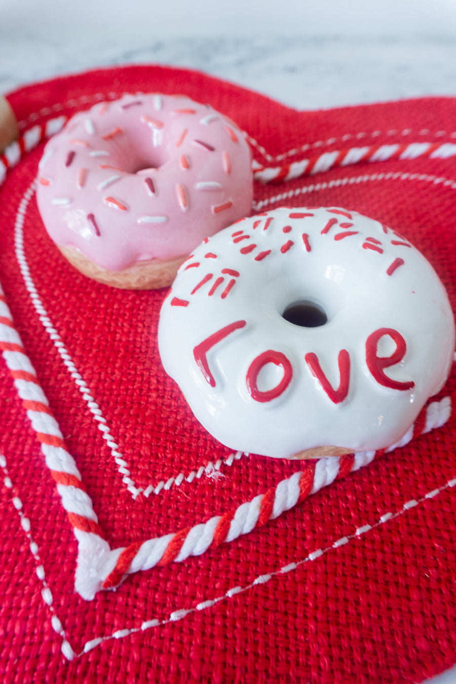 Valentines Day Ceramic Donut Set