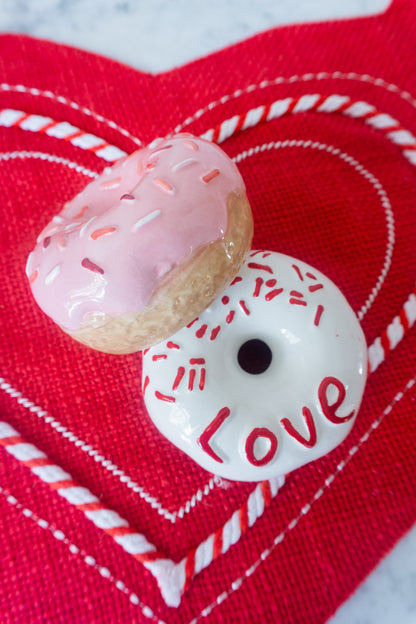 Valentines Day Ceramic Donut Set