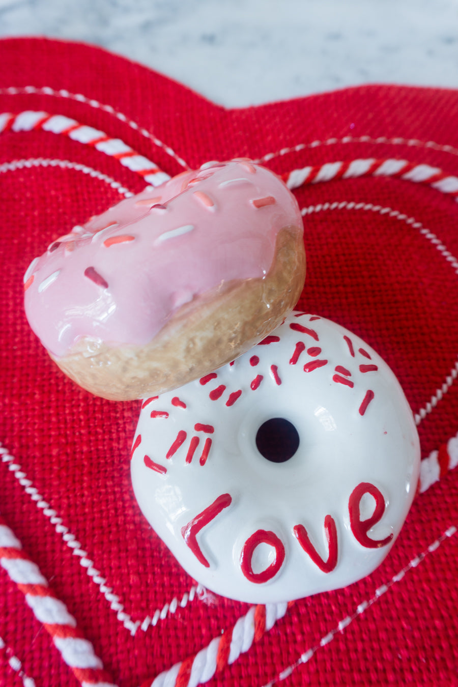 Valentines Day Ceramic Donut Set