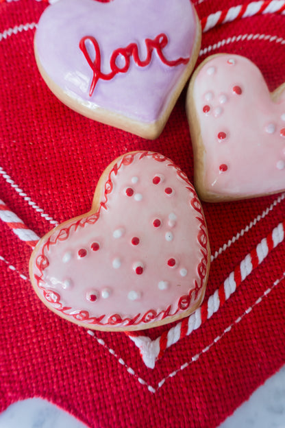 Valentines Day Ceramic Heart Cookie Set