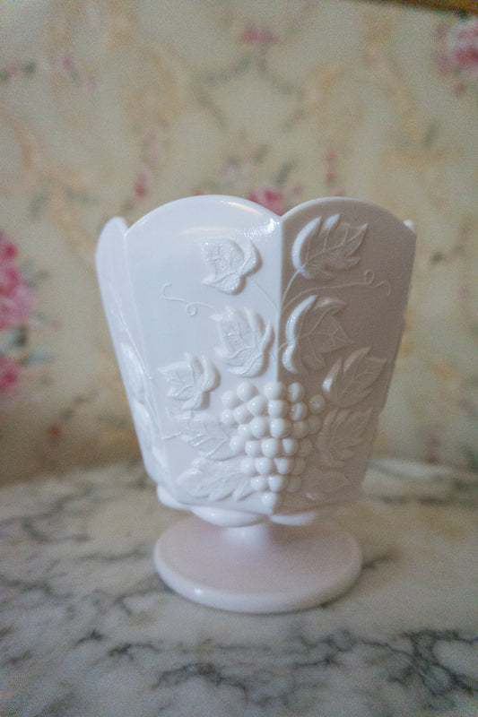 Vintage Napco Ceramics Light Pink Milk Glass Vase