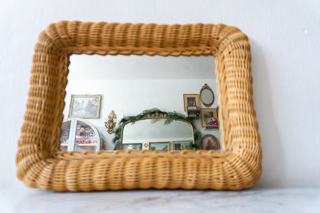 Cottage Wicker Framed Wall Mirror