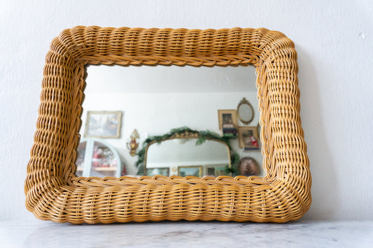 Cottage Wicker Framed Wall Mirror