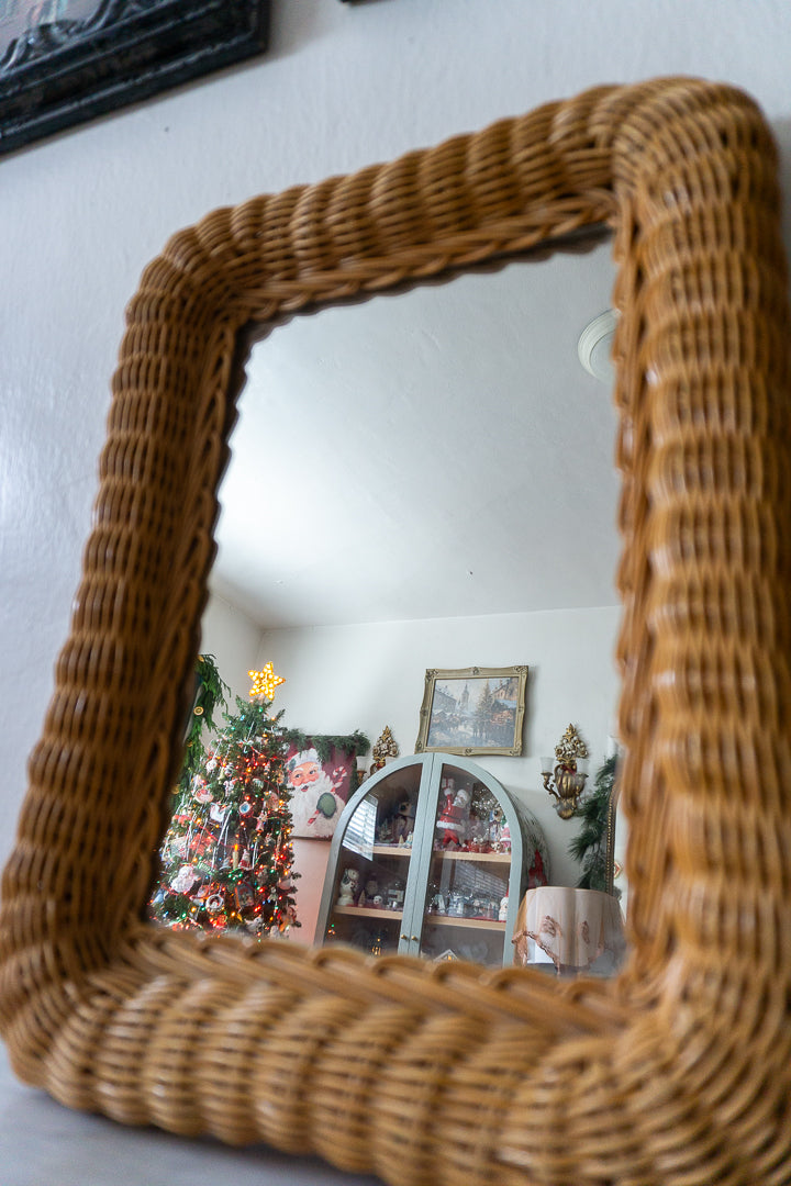 Cottage Wicker Framed Wall Mirror