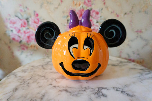 Minnie Mouse Pumpkin Tealight Holder front view