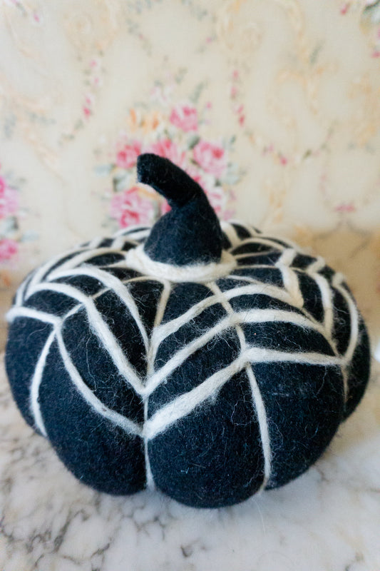 Black and White Felt Pumpkin