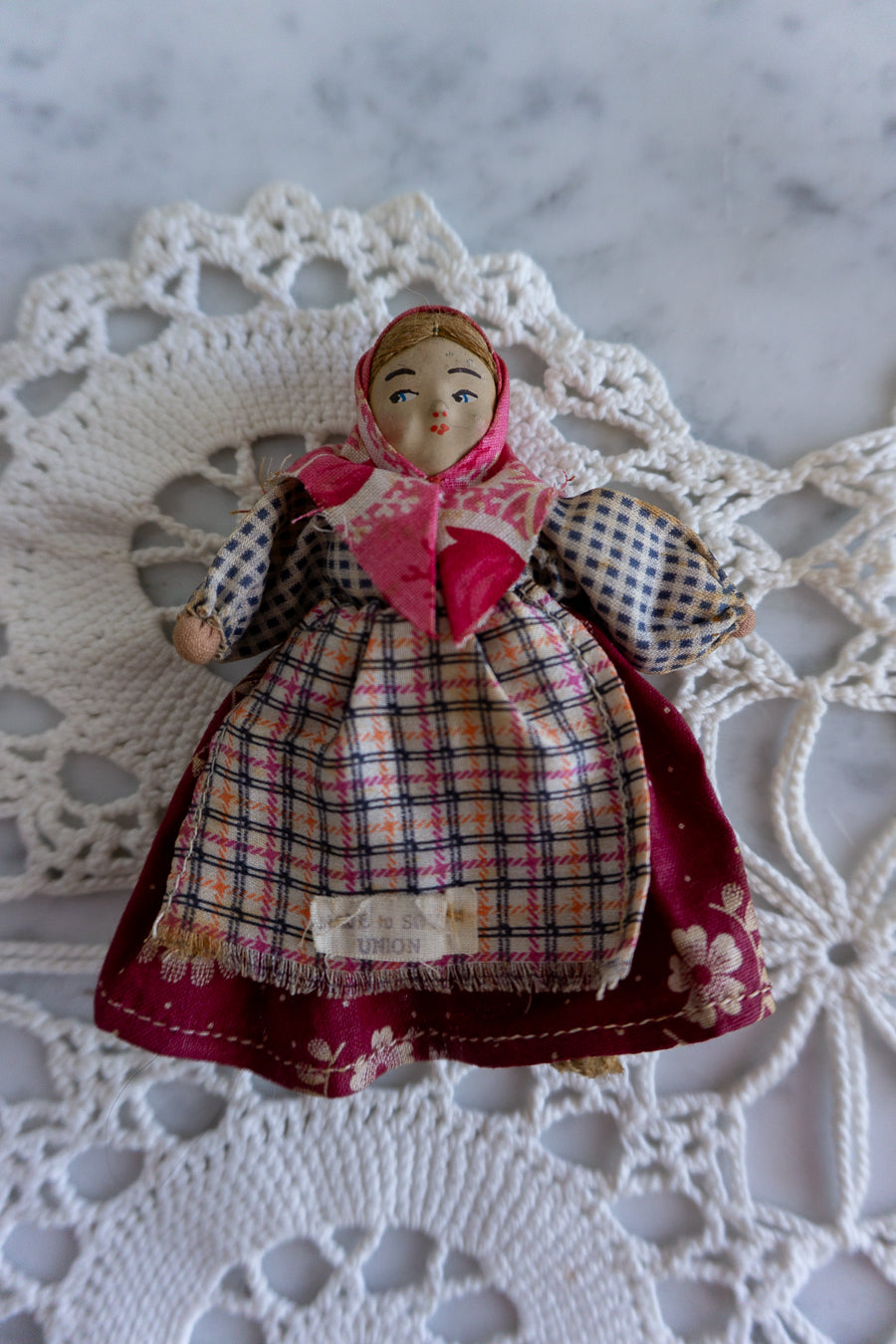 Handmade Folk Art Cloth Doll – Made in the Soviet Union